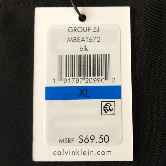 NWT Calvin Klein black sleevless w/b&w tie waist - Picture 5 of 11